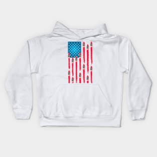 Fun Summer Speed Boat Flag Design - Patriotic 4th of July Flag Kids Hoodie